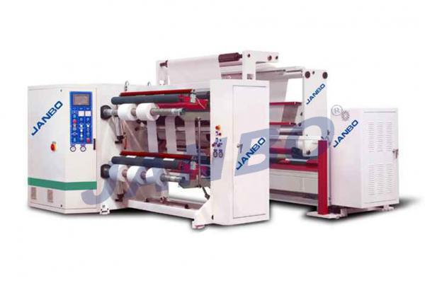 Two-axis center surface slitting and rewinding machine